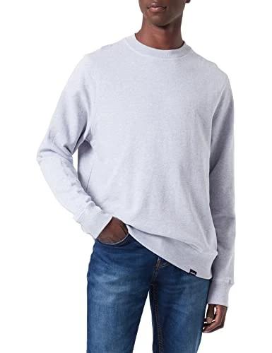 Men's Regular fit Pullover Crew Neck Jumper Sweater, Gray, M