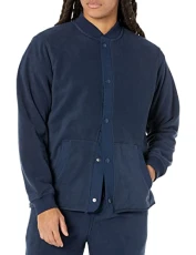 Men's Regular-Fit Recycled Polyester Microfleece Bomber Jacket (Available in Tall) (Previously Amazon Aware), Navy, XXL Tall