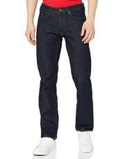 Men's Regular Jean Straight, Blue (Dark Blue), 32W/32L