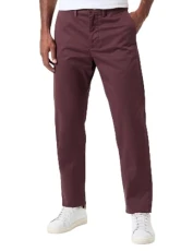 Men's Regular Twill Chinos Dress Pants, Dark Mahogany, 38 W/34 L