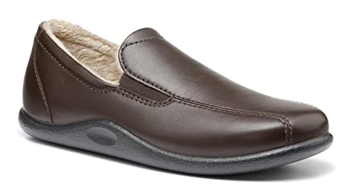Men's Relax Slip-on Faux Fur Leather Slipper Shoe Standard G Fit 11 UK