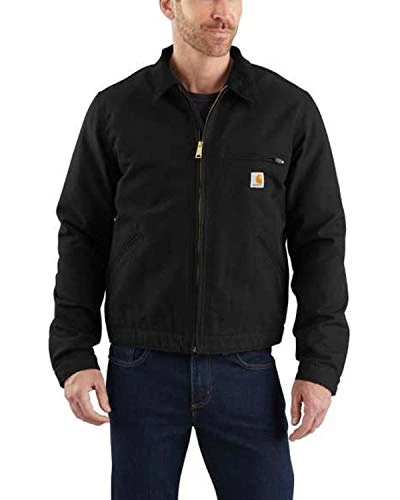Men's Relaxed Fit Duck Blanket Lined Detroit Jacket, Black, L
