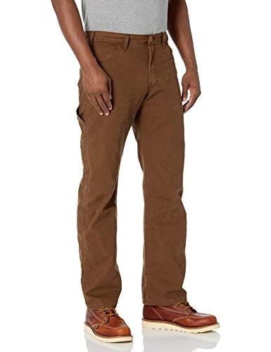 Men's Relaxed Fit Straight Leg Carpenter Duck Jeans Work Utility Pants, Timber, 36W 34L UK
