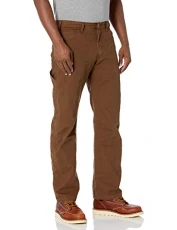 Men's Relaxed Fit Straight Leg Carpenter Duck Jeans Work Utility Pants, Timber, 36W 34L UK