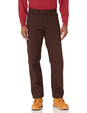 Men's Relaxed Fit Straight-Leg Duck Carpenter Jean, Rinsed Chocolate Brown, 34W x 32L