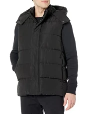 Men's Relaxed-Fit Water-Repellent Recycled Polyester Hooded Puffer Vest (Previously Amazon Aware), Washed Black, XXL Men's Relaxed-Fit Water-Repellent Recycled Polyester Hooded Puffer Vest (Previously Amazon Aware), Washed Black, XXL