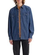 Men's Relaxed Fit Western Shirt Shirt, Revere, L