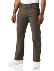 Men's Relaxed Straight-fit Lightweight Duck Carpenter Jean Work Utility Pants, Black Olive V1, 34W / 30L