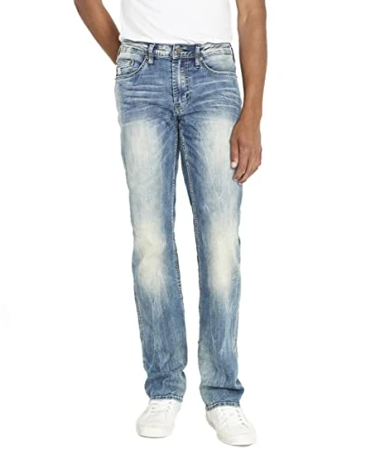 Men's Relaxed Straight Leg Driven Jean with Stretch Fabric, Indigo, 32W x 32L