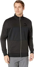 Men's Retro Quilted Jacket Sweatshirt, Black, S Men's Retro Quilted Jacket Sweatshirt, Black, S