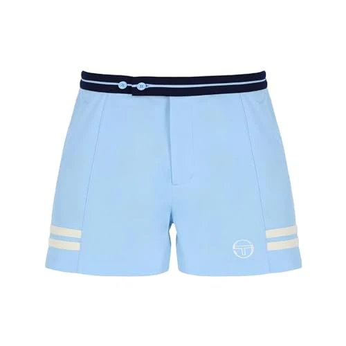 Mens Retro Supermac Tennis Shorts - Blue (UK, Alpha, XL, Regular, Regular, Blue)