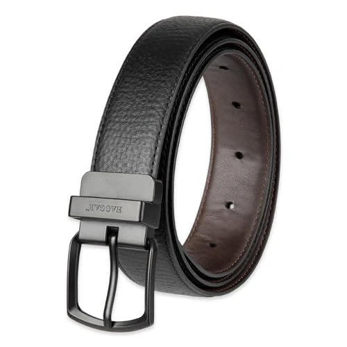 Men's Reversible Belt Casual, Black/Brown Dress, Large (38-40)