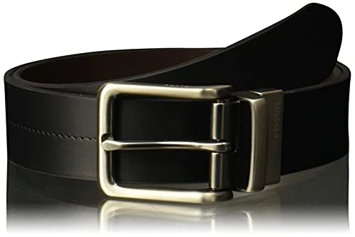 Men's Reversible Black/Brown Leather Belt, Brandon Black/Brown, 32