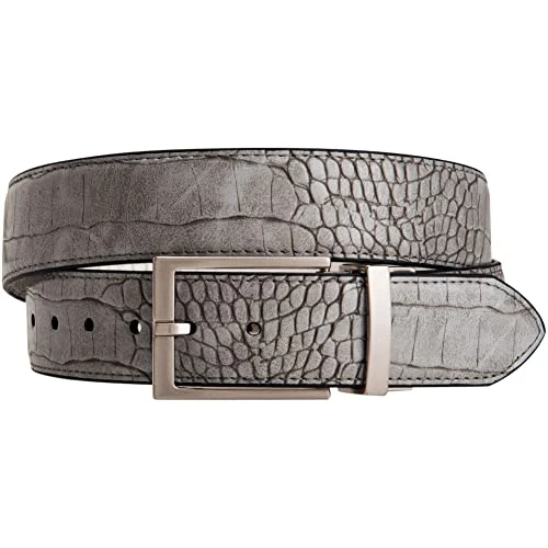 Men's Reversible Croco Print Leather Golf Belt Grey/White 38