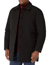 Men's Reversible Quilted Jacket Raincoat, Black, Small