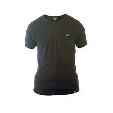 Mens Ribbed V-Neck T-Shirt - Black - Medium