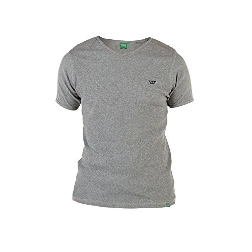 Mens Ribbed V-Neck T-Shirt - Grey - Small