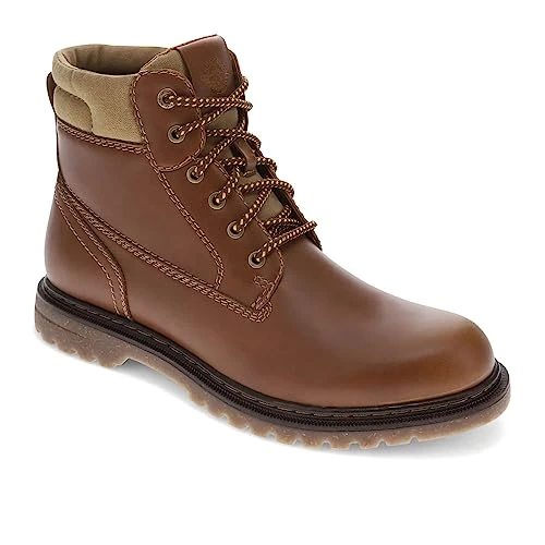 Mens Richmond Rugged Casual 6-Eyelet Lace Up Boots, Dark Tan, 7 UK