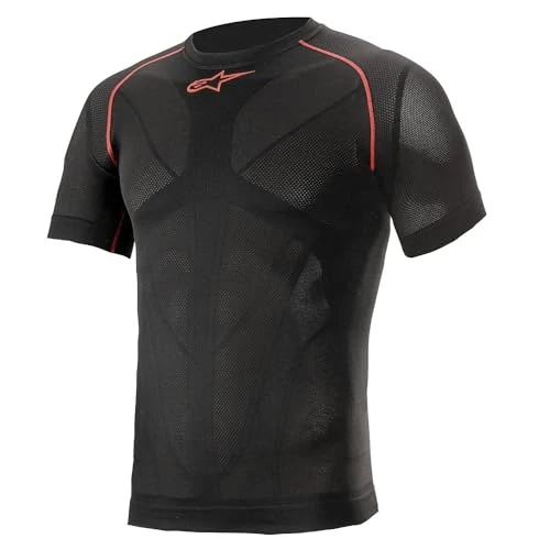 Men's Ride Tech V2 Top Short Sleeve Summer T-Shirt, Black Red, XS/S