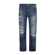 Mens Ripped Jeans Med Blue Wash 32W / 32L Mens Ripped Jeans Med Blue Wash 32W / 32L