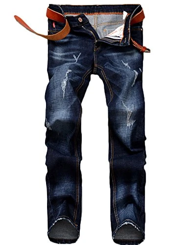 Men's Ripped Jeans Trousers Stretch Slim Fit Straight Leg Denim Pants Aspicture 31