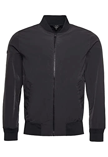 Men's Ripstop Bomber Jacket, Black, L