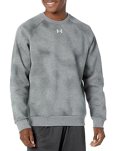 Mens Rival F Print Crew Sweater Grey S