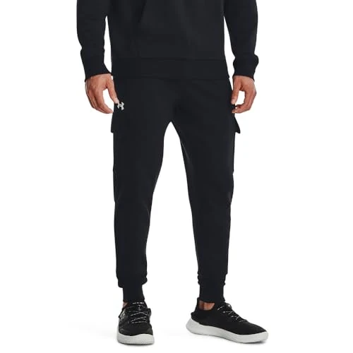 Mens Rival Fleece Cargo Jogger Black/White XL