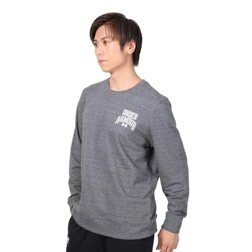 Mens Rival Terry Graphic Crew Sweater Pitch Gray Full L