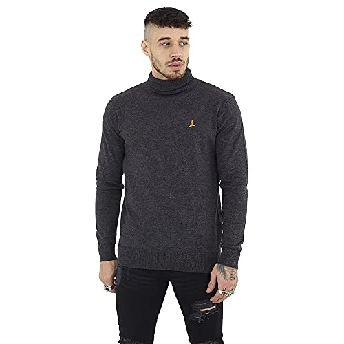 Mens Roll Neck Polo Jumper Light 100% Cotton Knitwear Pollo Sweater