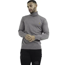 Mens Roll Neck Polo Jumper Light 100% Cotton Knitwear Pollo Sweater