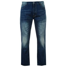 Mens Rom Jeans Casual Cotton Trousers Pants Slightly Distressed Look Mid Wash 36W S