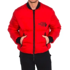 Men's Round Neck Padded Jacket S74AM1088-S53140, red, numeric_52 Men's Round Neck Padded Jacket S74AM1088-S53140, red, numeric_52