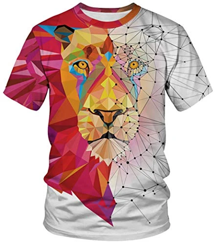 Men's Round Neck Sportswear Unisex T-Shirt Costume with Print on Carnival Tops with Short Sleeve (XL