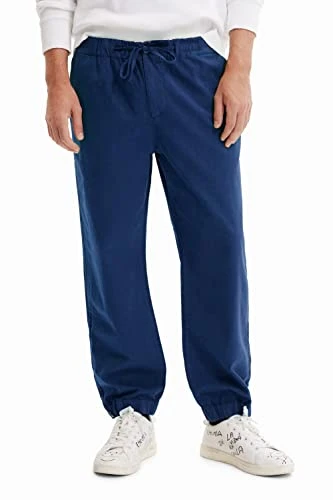 Men's Roy 5000 Navy Casual Trousers, Blue, 32, Blue