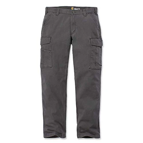 Men's Rugged Flex Relaxed Fit Canvas Cargo Work Pant, Shadow, 38W / 32L