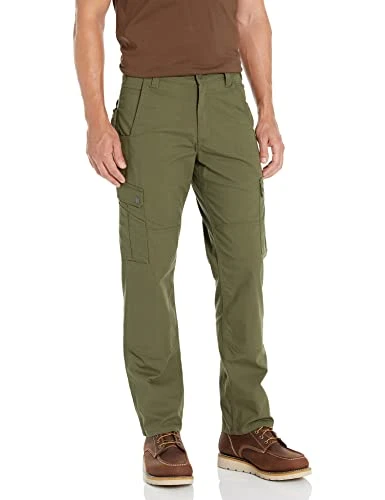 Men's Rugged Flex Relaxed Fit Ripstop Cargo Work Pant, Basil, 34W / 32L