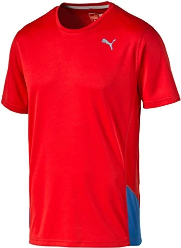 Men's Running Short Sleeve T-Shirt -  Red/Strong Blue, Small