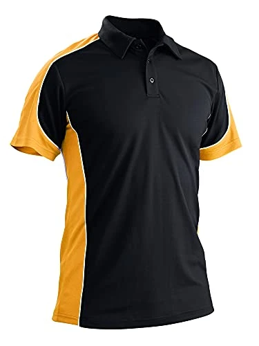 Mens Running Tops Short Sleeve Polo Shirts Classic Contrast Color Polo Shirt Casual Athletic T Shirt