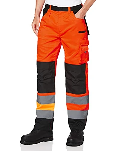 Men's Safe Guard Cargo Trousers, Orange (Flo Orange), X-Small (Size:XS)