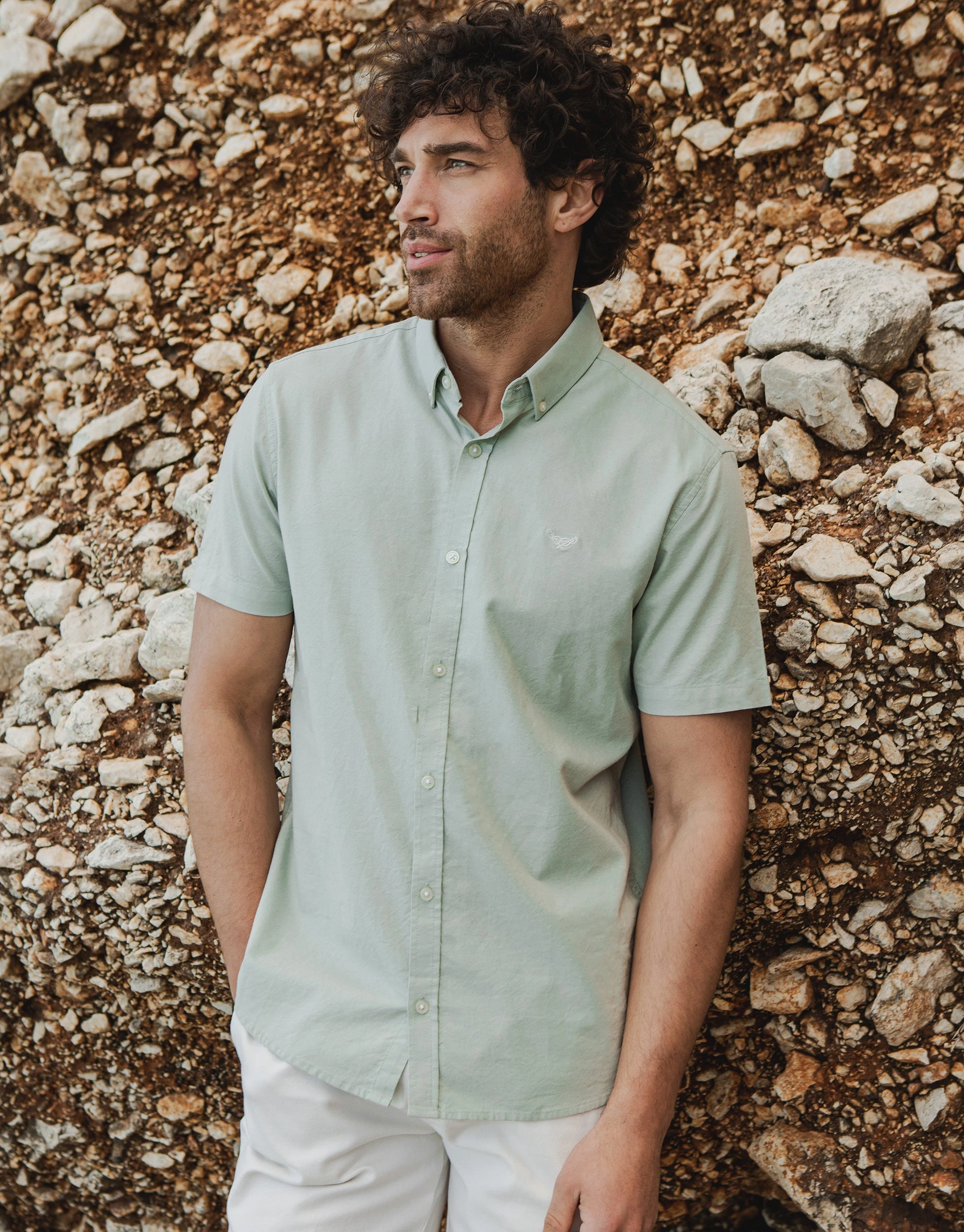 Men's Sage Green Short Sleeve Shirt