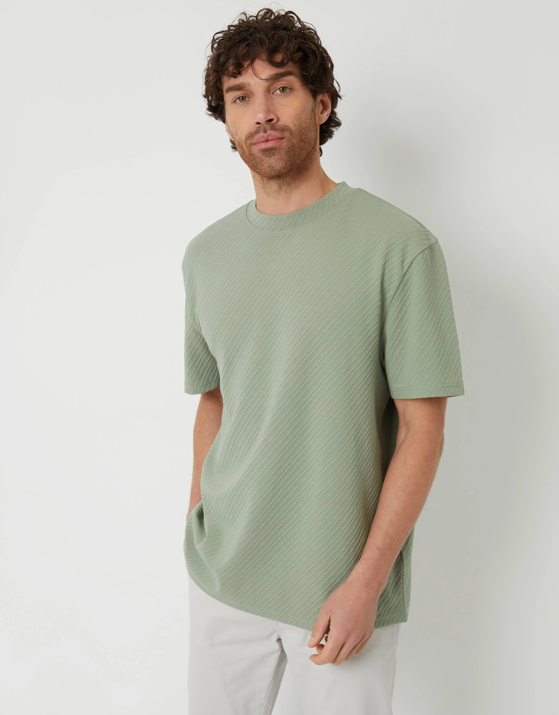 Men's Sage Textured Relaxed Fit T-Shirt