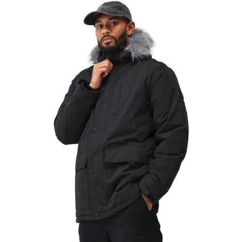 Mens Salinger IV Waterproof Parka Jacket Coat - Black - M