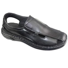 Mens Sandals Nubuck Leather Sandals Men Closed Toe Walking Sandals for Men Outdoor Comfortable Sandals Mens Leather Sandals Casual Beach Summer Walking ShoesColor Polish Black Size 44 - Black Polish