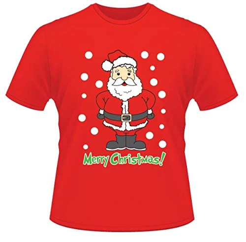 Mens Santa Reindeer Pullover Round Neck T Shirt