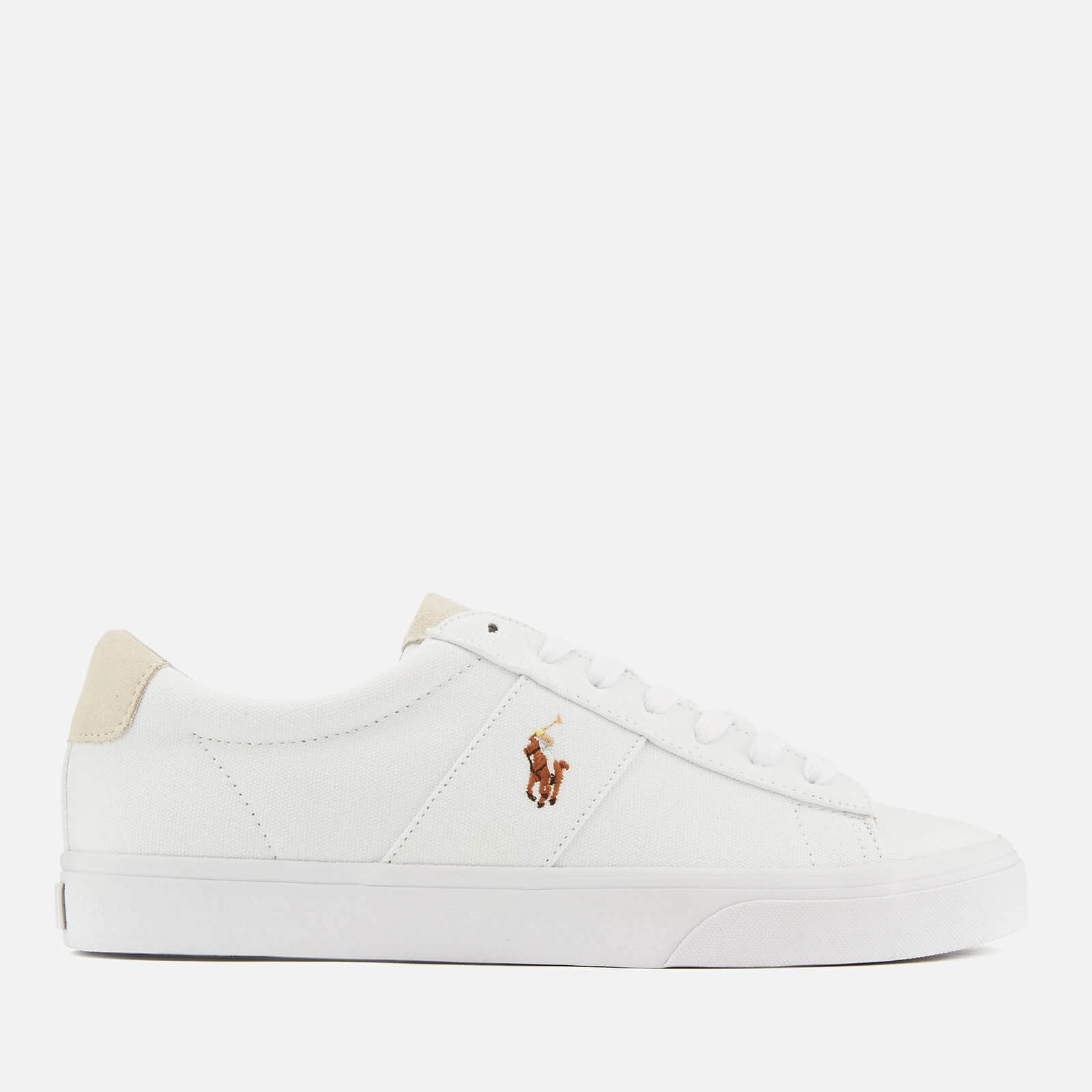 Mens Sayer Canvas Low Top Trainers - White - UK