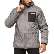 Mens Scall Zip Through Hooded Outdoor Jacket Coat - Steel Grey - M