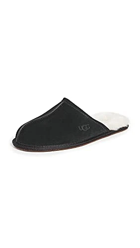 Men's Scuff Slipper, Black, 6 UK