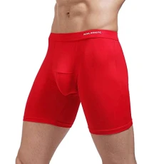 Men's Sexy Out Running Tight Pant Comfortable Breathable Boxers underpant Buttock Movement Pants Underwear Pant Famous Underwear Red