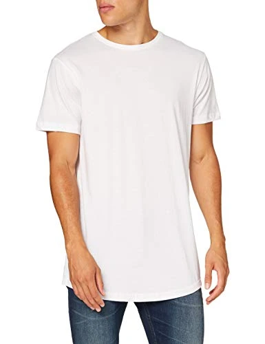 Men's Shaped Long Tee T-Shirt, White (White 2), 5XL